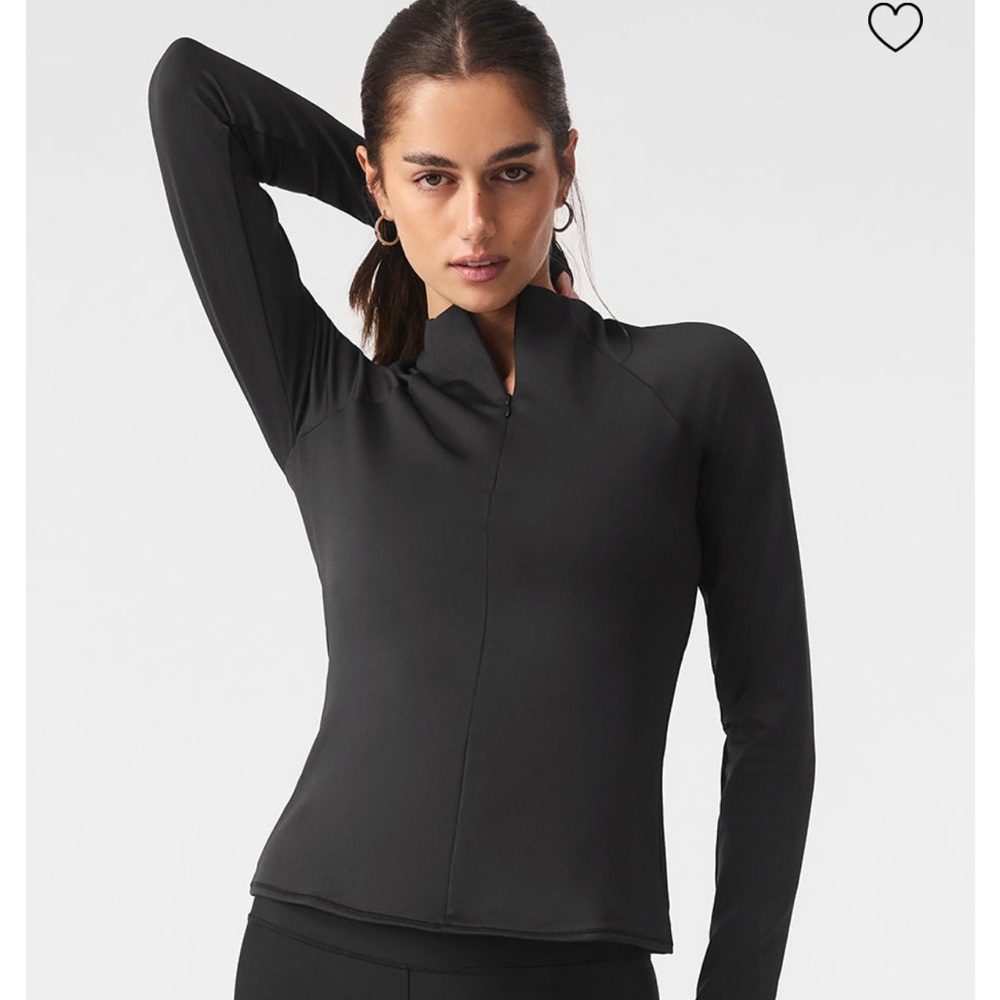 ALO Airlift Winter Warm 1/4 Zip Long Sleeve XS Black